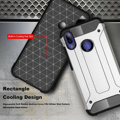 Microsonic Xiaomi Redmi Note 7 Pro Kılıf Rugged Armor Mavi