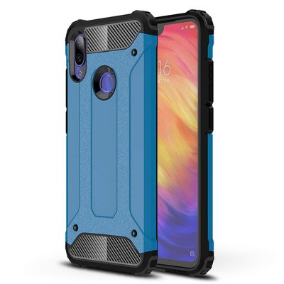 Microsonic Xiaomi Redmi Note 7 Pro Kılıf Rugged Armor Mavi