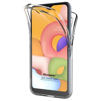 Microsonic Samsung Galaxy A01 Kılıf Komple Gövde Koruyucu Silikon Şeffaf