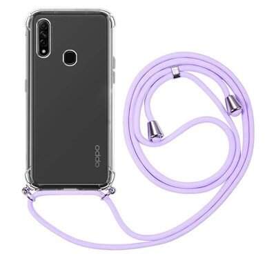 Microsonic Oppo A31 Kılıf Neck Lanyard Lila