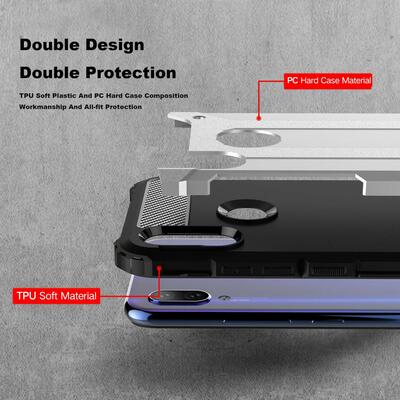 Microsonic Xiaomi Redmi Note 7 Pro Kılıf Rugged Armor Rose Gold