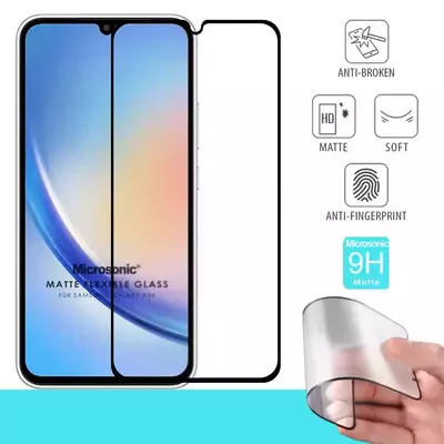 Microsonic Samsung Galaxy A34 Seramik Matte Flexible Ekran Koruyucu Siyah