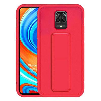 Microsonic Xiaomi Redmi Note 9 Pro Kılıf Hand Strap Kırmızı