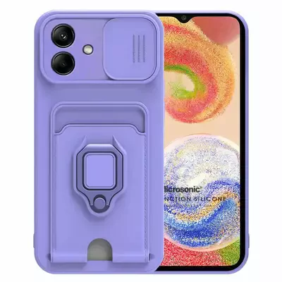 Microsonic Samsung Galaxy A04 Kılıf Multifunction Silicone Lila