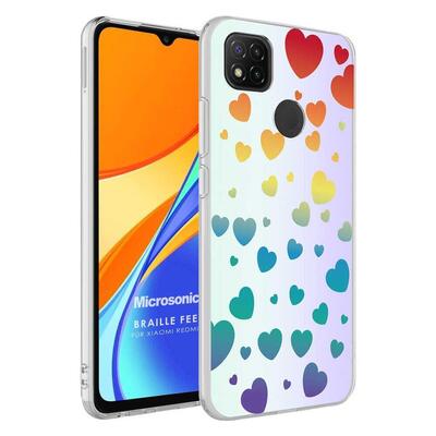 Microsonic Xiaomi Redmi 9C Braille Feel Desenli Kılıf Heart