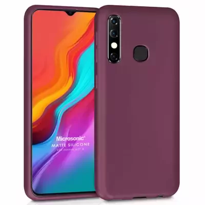 Microsonic Matte Silicone Infinix Hot 8 Kılıf Mor