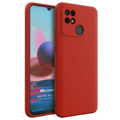 Microsonic Xiaomi Redmi 10C Kılıf Matte Silicone Kırmızı