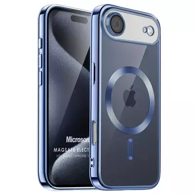 Microsonic Apple iPhone 17 Air Kılıf MagSafe Luxury Electroplate Mavi