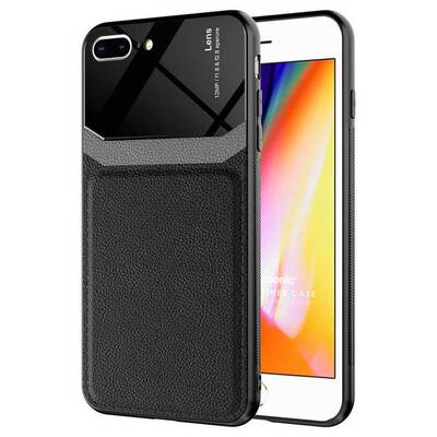 Microsonic Apple iPhone 8 Plus Kılıf Uniq Leather Siyah