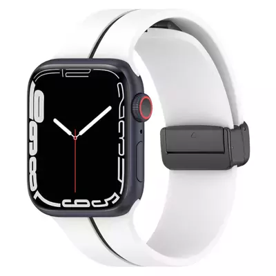 Microsonic Apple Watch Ultra 3 Kordon Ribbon Line Beyaz Siyah