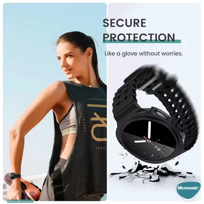 Microsonic Samsung Galaxy Watch 8 40mm Kılıf Matte Premium Slim WatchBand Gümüş