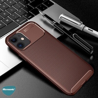 Microsonic Apple iPhone 12 Kılıf Legion Series Kahverengi