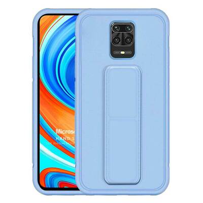 Microsonic Xiaomi Redmi Note 9 Pro Max Kılıf Hand Strap Mavi