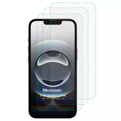Microsonic Apple iPhone 16e Screen Protector Nano Glass Cam Ekran Koruyucu (3`lü Paket)