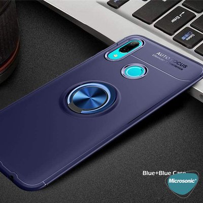 Microsonic Huawei Y7 Prime 2019 Kılıf Kickstand Ring Holder Kırmızı