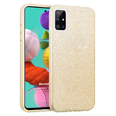 Microsonic Samsung Galaxy A71 Kılıf Sparkle Shiny Gold