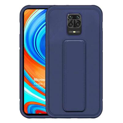 Microsonic Xiaomi Redmi Note 9 Pro Max Kılıf Hand Strap Lacivert