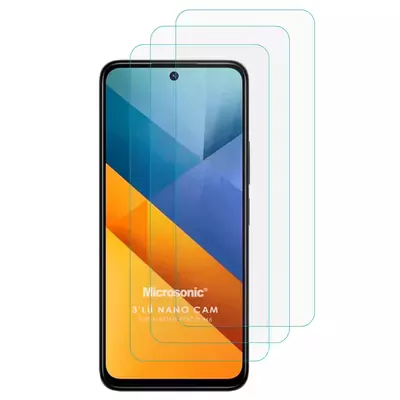 Microsonic Xiaomi Poco M6 5G Screen Protector Nano Glass Cam Ekran Koruyucu (3`lü Paket)