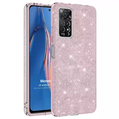 Microsonic Xiaomi Redmi Note 12 Pro 4G Kılıf Sparkle Shiny Rose Gold