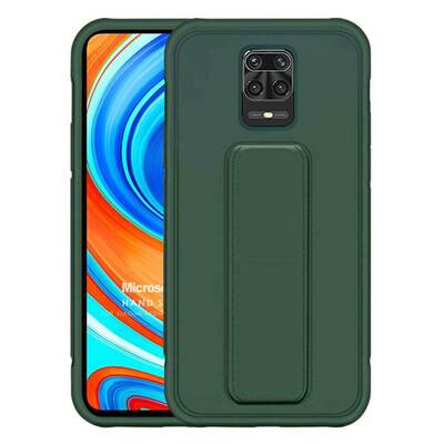 Microsonic Xiaomi Redmi Note 9 Pro Max Kılıf Hand Strap Koyu Yeşil