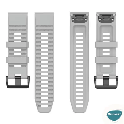 Microsonic Garmin Fenix 6 Kordon Quick Fit Strap Band Gri