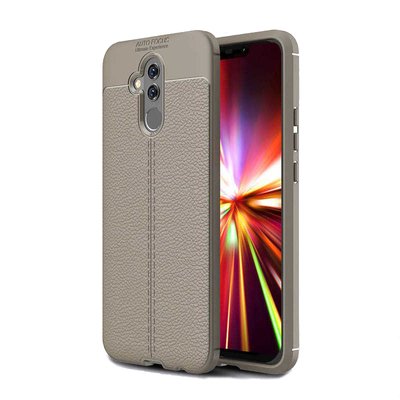 Microsonic Huawei Mate 20 Lite Kılıf Deri Dokulu Silikon Gri