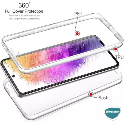 Microsonic Samsung Galaxy S25 Ultra Kılıf 6 Tarafı Tam Full Koruma 360 Clear Soft Şeffaf