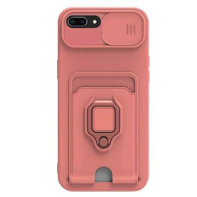 Microsonic Apple iPhone 8 Plus Kılıf Multifunction Silicone Pembe