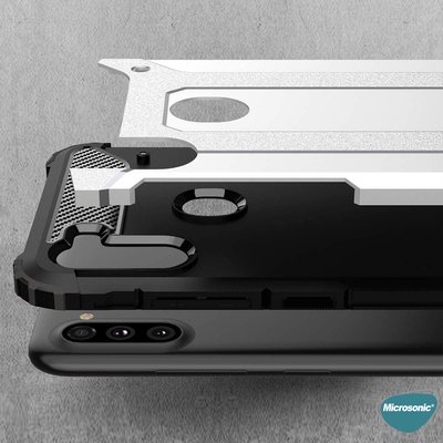 Microsonic Samsung Galaxy M11 Kılıf Rugged Armor Kırmızı