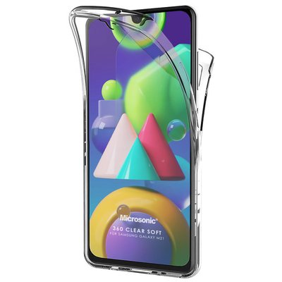 Microsonic Samsung Galaxy M21 Kılıf Komple Gövde Koruyucu Silikon Şeffaf