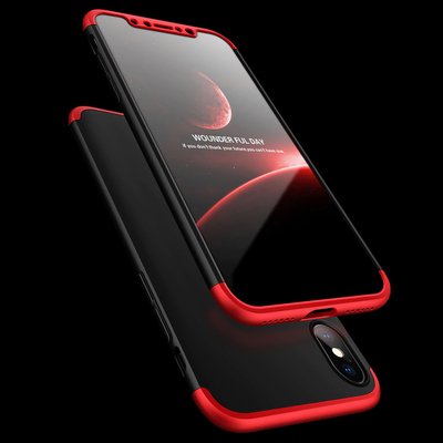 Microsonic Apple iPhone X Kılıf Double Dip 360 Protective AYS Lacivert