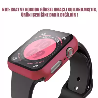 Microsonic Apple Watch Series 8 41mm Kılıf Matte Premium Slim WatchBand Bordo