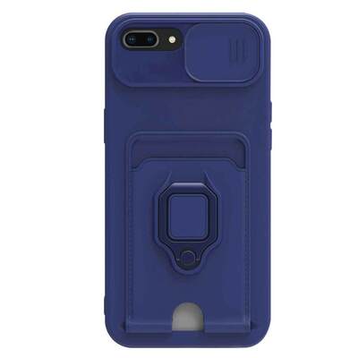 Microsonic Apple iPhone 8 Plus Kılıf Multifunction Silicone Lacivert