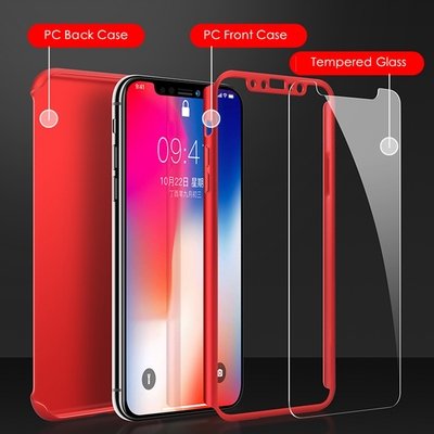 Microsonic iPhone X Full Kılıf Komple Gövde Koruma Kırmızı