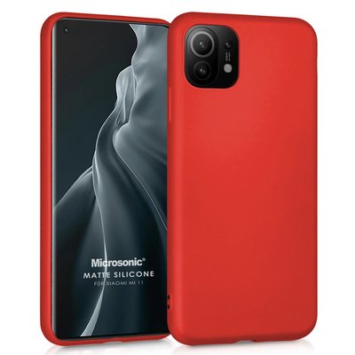 Microsonic Xiaomi Mi 11 Kılıf Matte Silicone Kırmızı