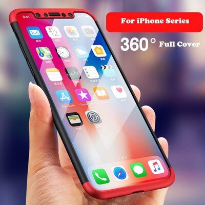 Microsonic Apple iPhone X Kılıf Double Dip 360 Protective AYS Kırmızı