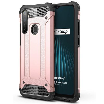 Microsonic Realme 6i Kılıf Rugged Armor Rose Gold