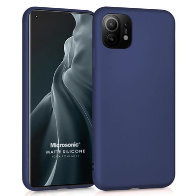 Microsonic Xiaomi Mi 11 Kılıf Matte Silicone Lacivert