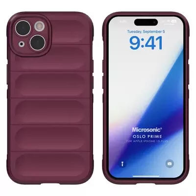 Microsonic Apple iPhone 15 Plus Kılıf Oslo Prime Bordo