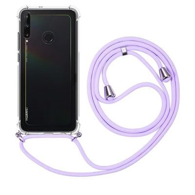 Microsonic Huawei P40 Lite E Kılıf Neck Lanyard Lila