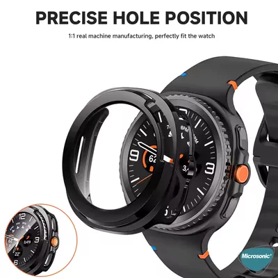 Microsonic Samsung Galaxy Watch 8 Classic 46mm Kılıf Matte Premium Slim WatchBand Lacivert