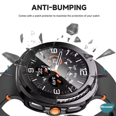 Microsonic Samsung Galaxy Watch 8 Classic 46mm Kılıf Matte Premium Slim WatchBand Şeffaf