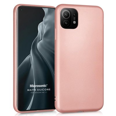 Microsonic  Xiaomi Mi 11 Kılıf Matte Silicone Rose Gold