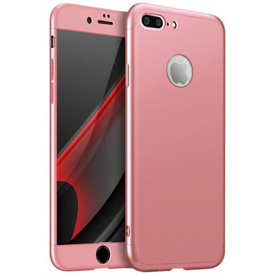 Microsonic Apple iPhone 8 Plus Kılıf Double Dip 360 Protective AYS Rose Gold