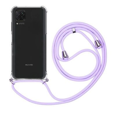 Microsonic Huawei P40 Lite Kılıf Neck Lanyard Lila