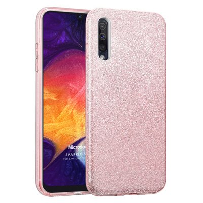 Microsonic Samsung Galaxy A30s Kılıf Sparkle Shiny Rose Gold