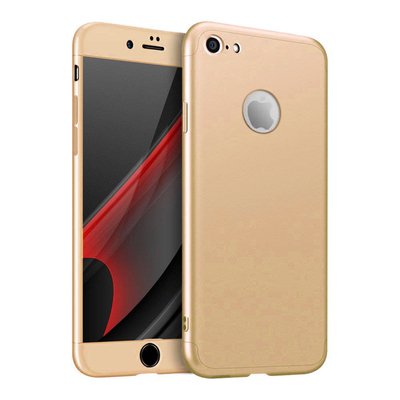 Microsonic Apple iPhone 8 Kılıf Double Dip 360 Protective AYS Gold