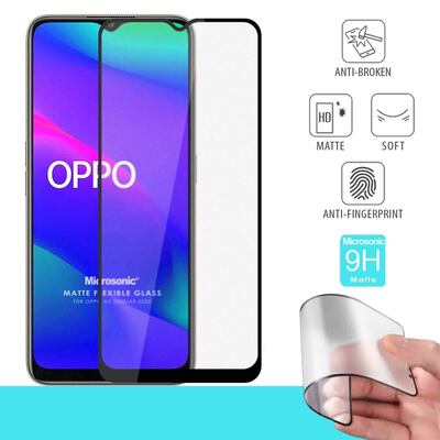 Microsonic Oppo A5 2020 Seramik Matte Flexible Ekran Koruyucu Siyah