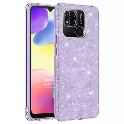 Microsonic Xiaomi Poco C40 Kılıf Sparkle Shiny Mor