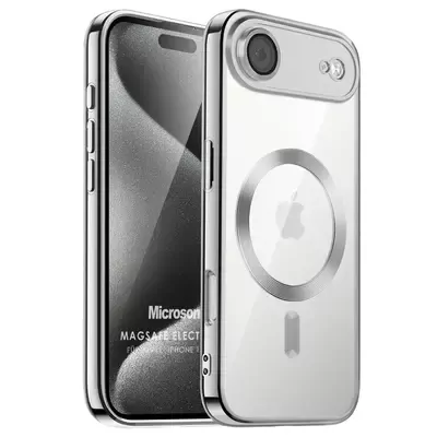 Microsonic Apple iPhone 17 Air Kılıf MagSafe Luxury Electroplate Gümüş